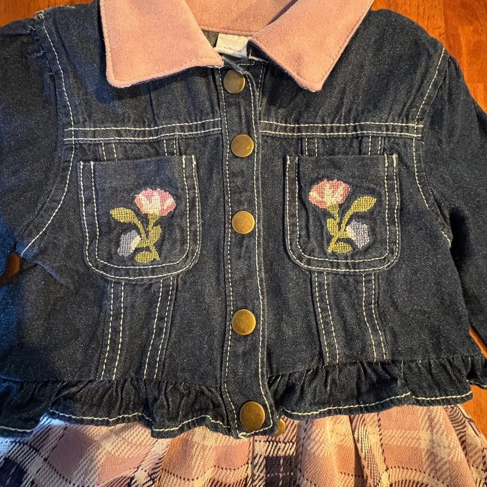Crop Jean Jacket and Dress 2 Piece Set Casual Cowgirl Toddler 4T NEW - Picture 4 of 11